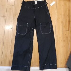 Maeve Collette, Anthro, ADS adaptive, Black Pants with Contrast White Stitching